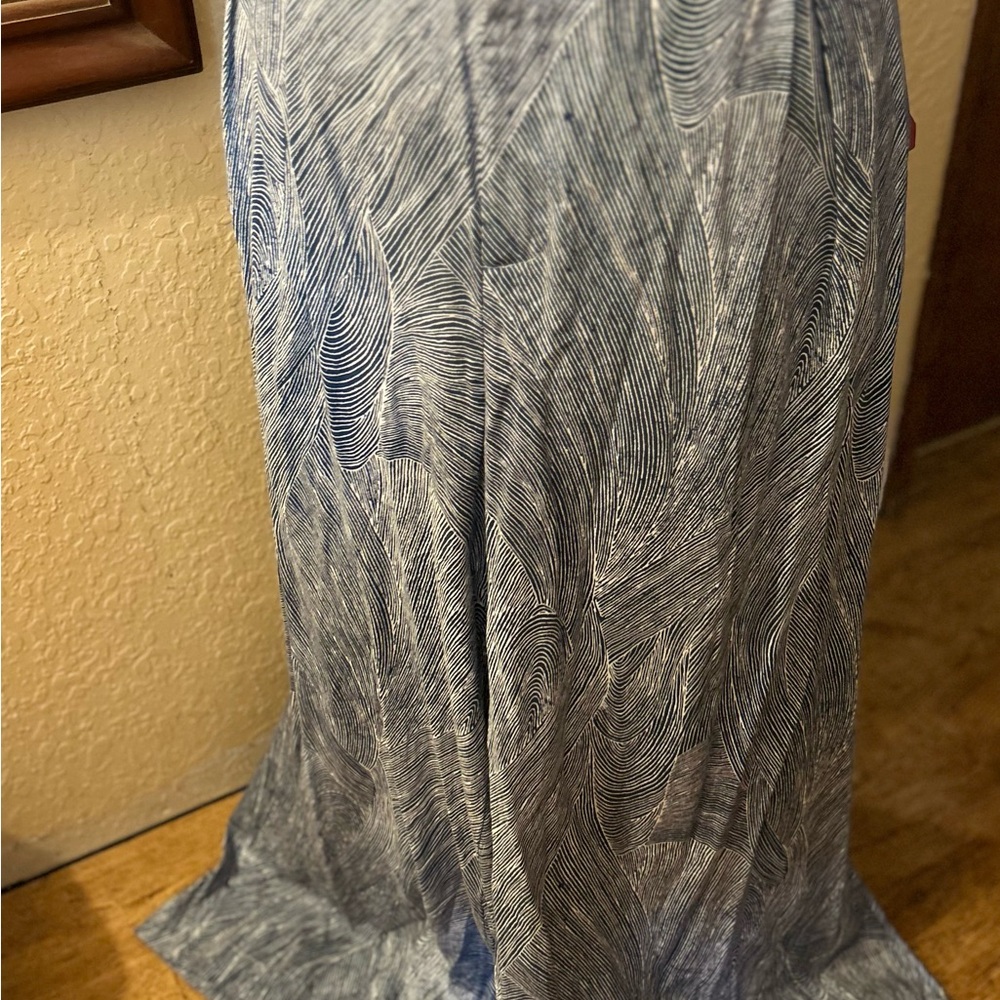 ROE Blue & White Wide Leg Pants
